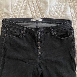 GAP Black True Skinny High-Rise Button-Fly Jeans